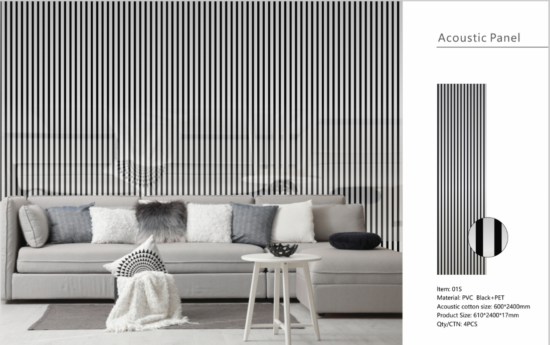 Wall Panel 01S - Shiny Silver - Acoustic - 240cm - (1 pack / 4pcs)
