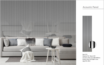Wall Panel 01S - Shiny Silver - Acoustic - 240cm - (1 pack / 4pcs)