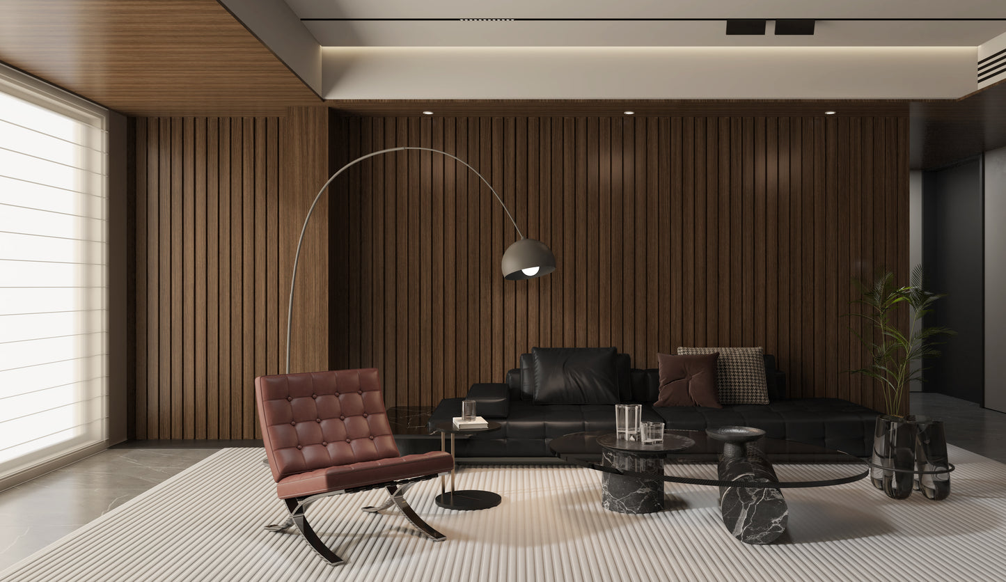 Wall Panel 63T - Walnut - PVC - 240cm - (1 pack / 8pcs)