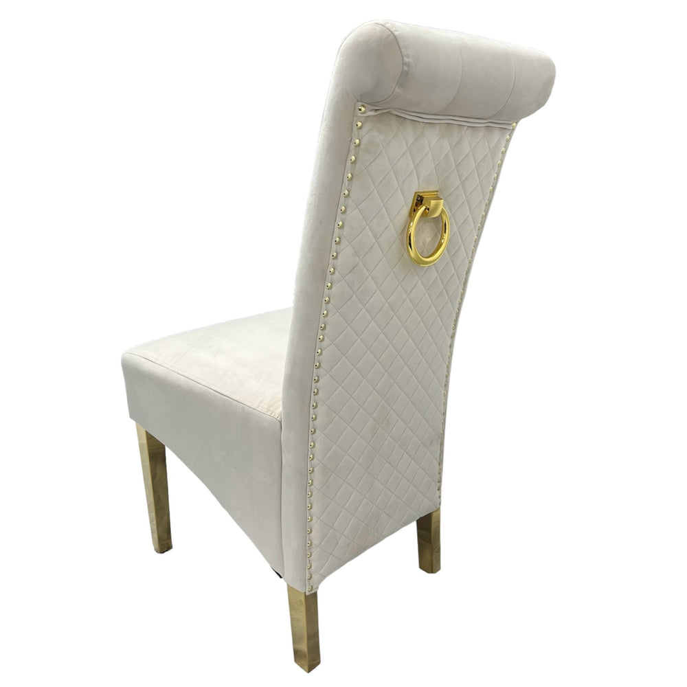 G-Lucy Cream Chair (Ring Knocker/Gold Legs)