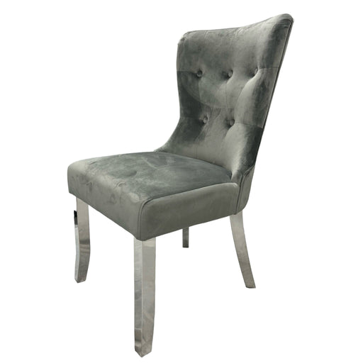 Bentley Dark Grey Chair (Chrome Legs)