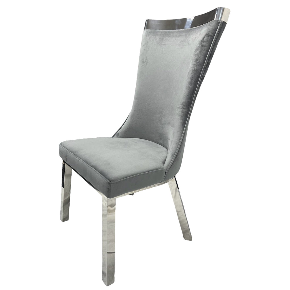 Winsor Dark Grey Chair (Chrome Legs)