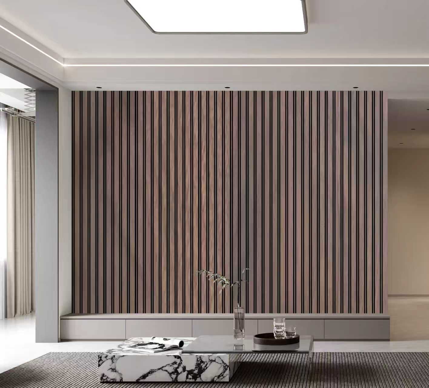 Wall Panel 64T - Walnut - Acoustic - 240cm - (1 pack / 8pcs)