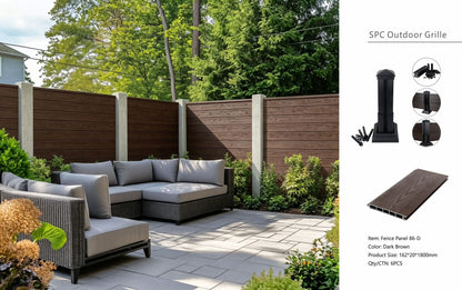 Fencing 86D - Dark Brown - Outdoor - 180cm (1 Pack / 6pcs)