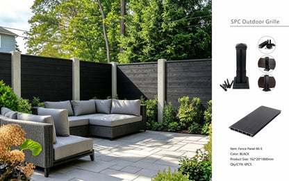 Fencing 86E - Black - Outdoor - 180cm (1 Pack / 6pcs)