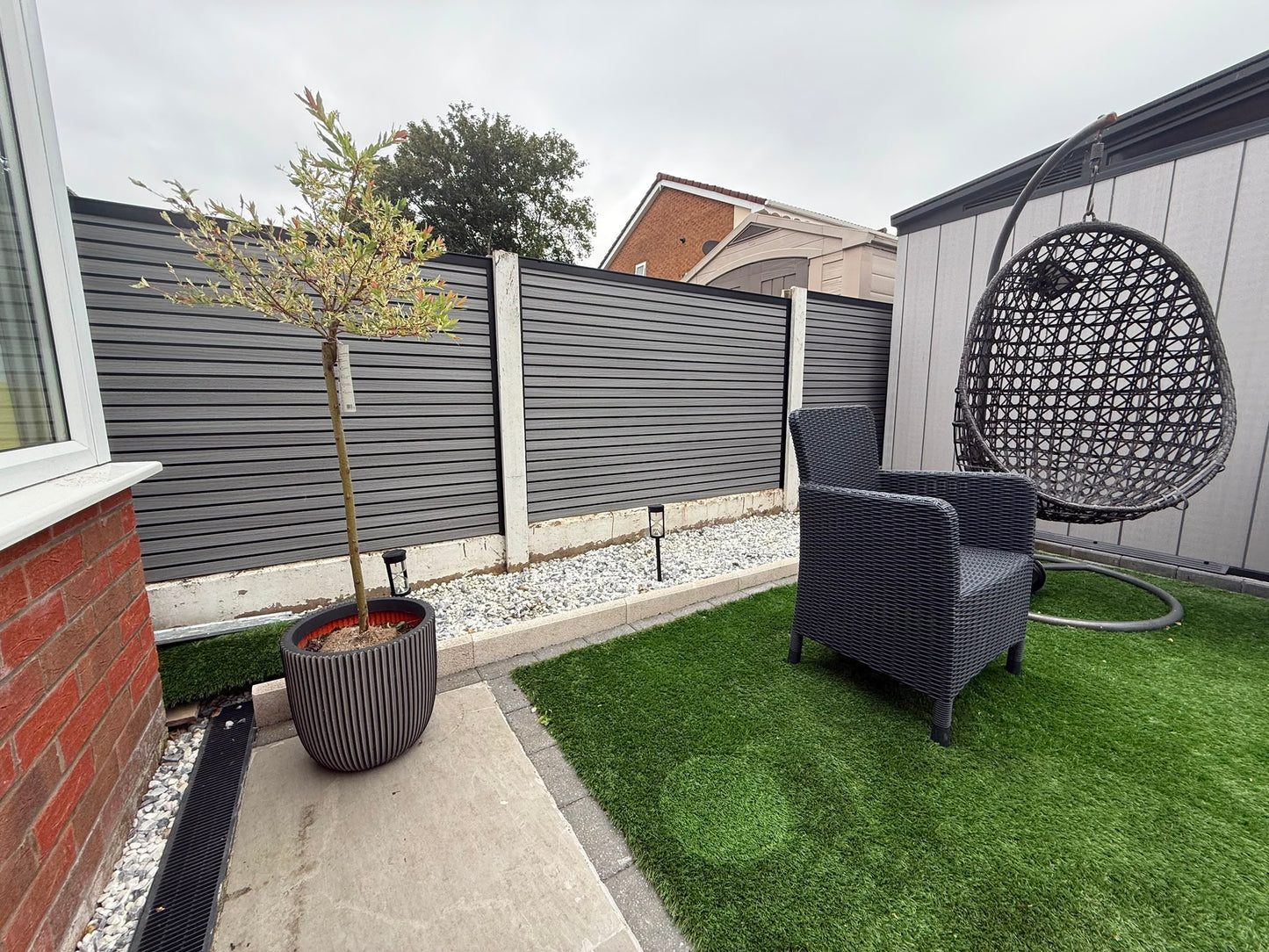 Fencing 94B - Grey Oak - Outdoor - 180cm (1 Pack / 6pcs)