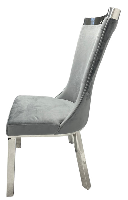 Winsor Dark Grey Chair (Chrome Legs)