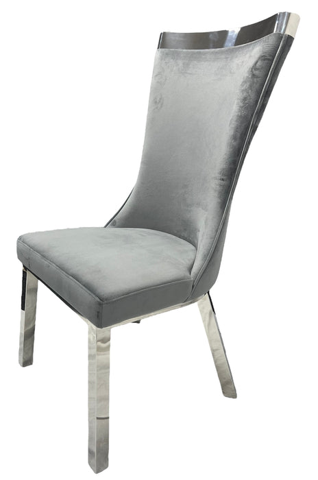 Winsor Dark Grey Chair (Chrome Legs)