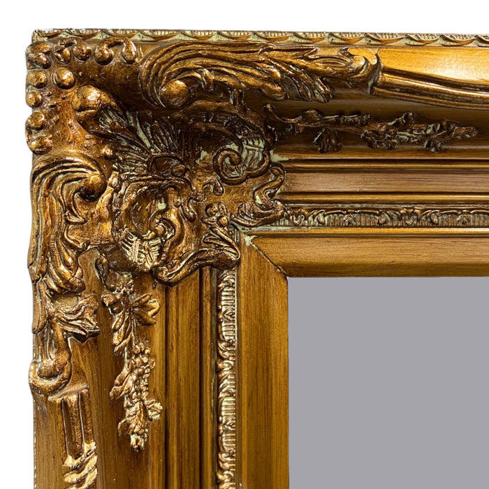 A13/Wooden Frame Mirror/3 Sizes - Gold