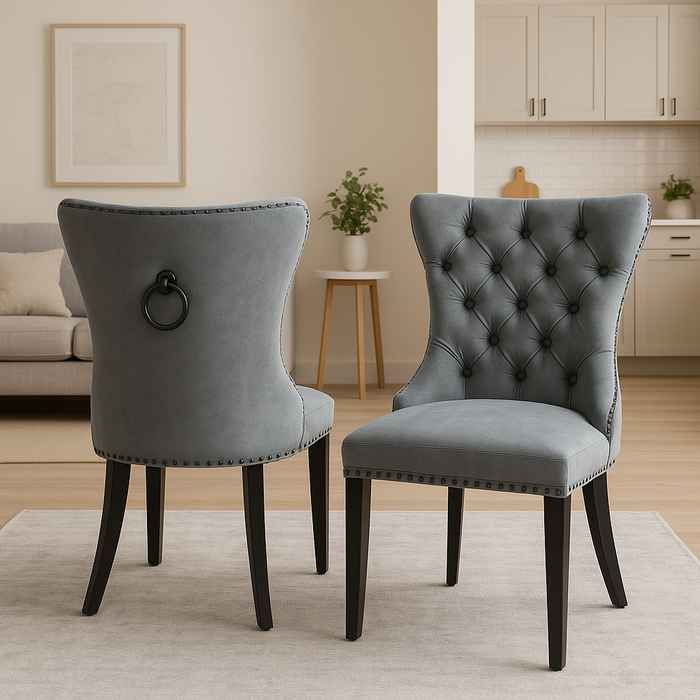 Astra Dark Grey Chair (Black Wooden Legs)
