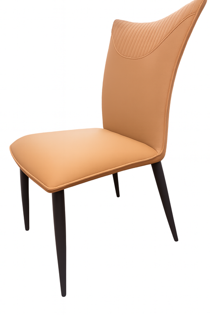 Venice 01 PU Tan Chair (Black Legs)