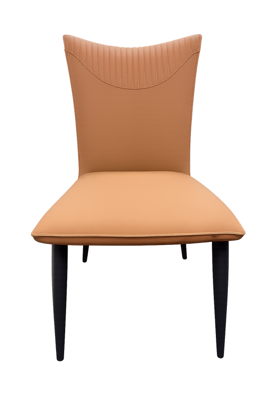 Venice 01 PU Tan Chair (Black Legs)