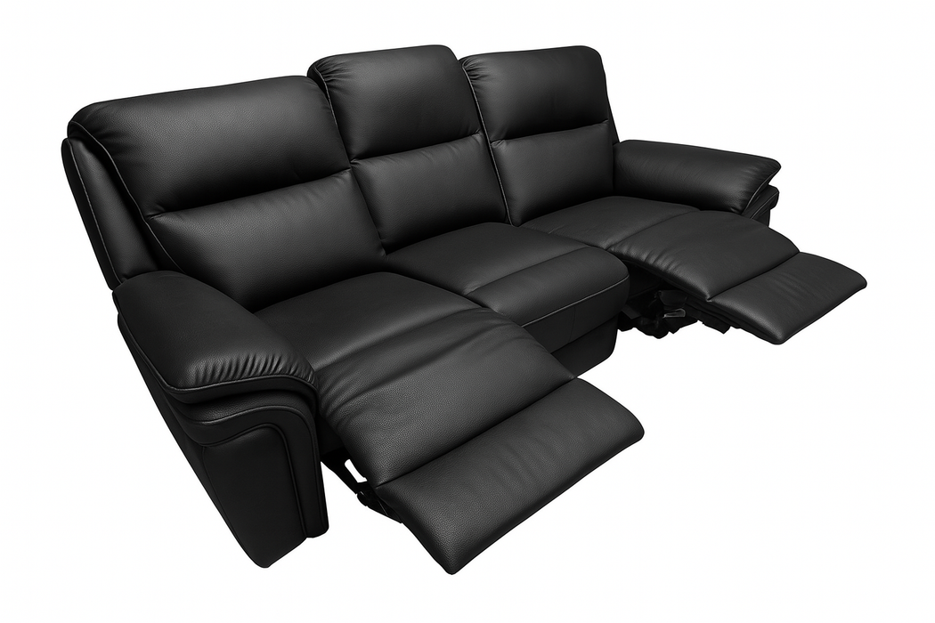 Montana Sofa 01 3 Seat Recliner (Black)