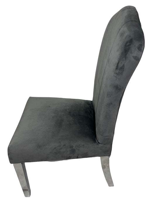 Alice Dark Grey Chair (Chrome Legs)