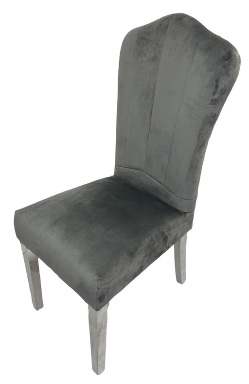 Alice Dark Grey Chair (Chrome Legs)