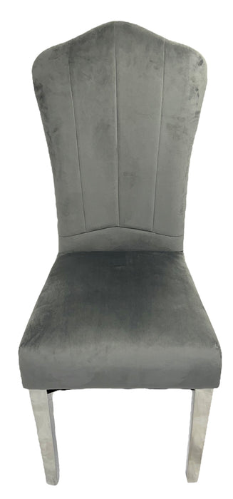 Alice Dark Grey Chair (Chrome Legs)