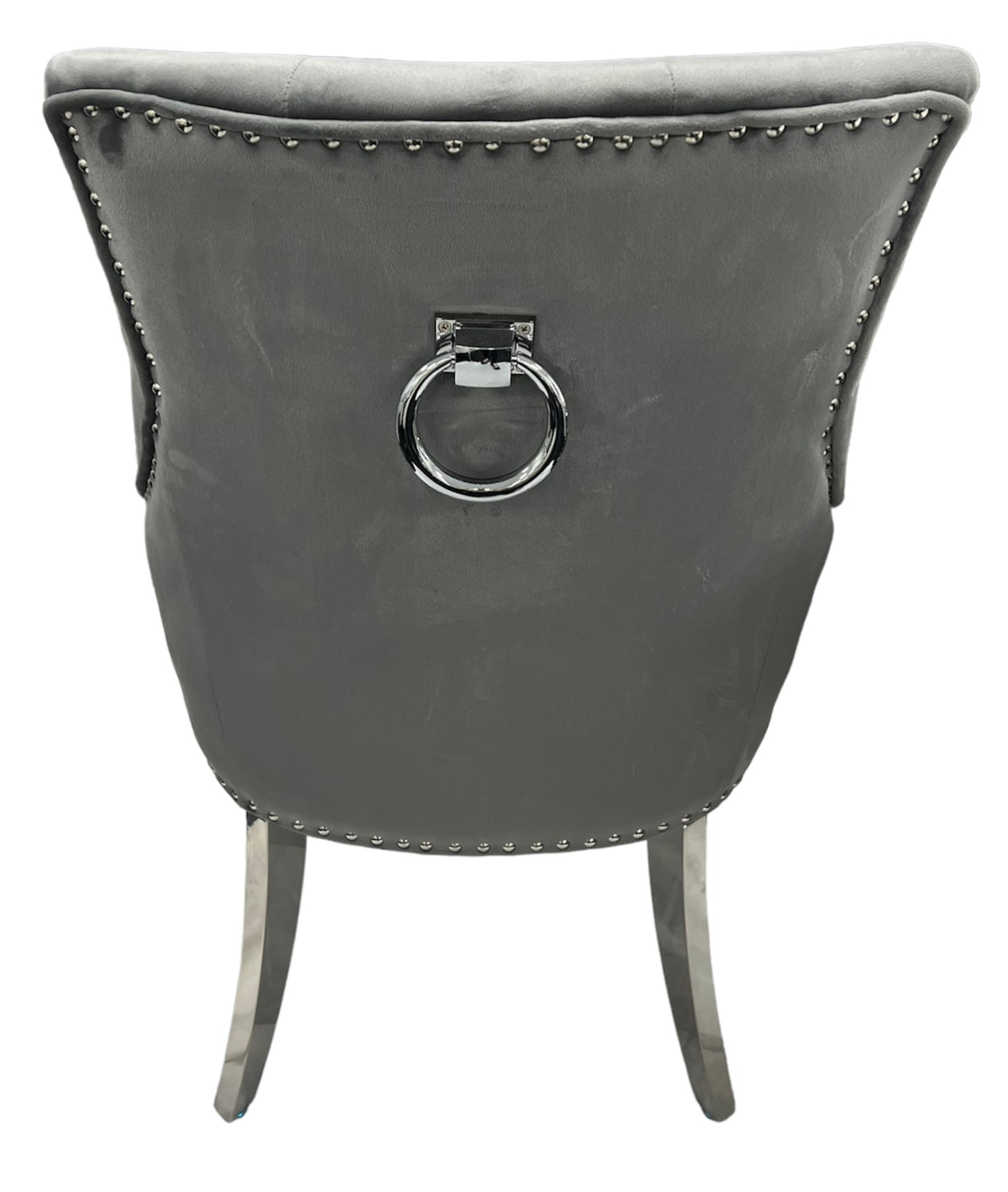Jessica Dark Grey Chair (Ring Knocker/Chrome Legs)