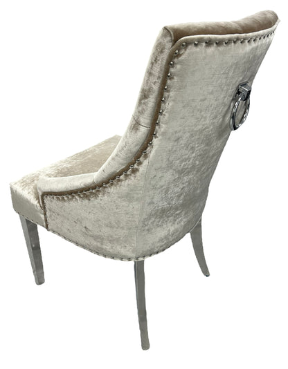 Jessica Mink Chair (Ring Knocker/Chrome Legs)