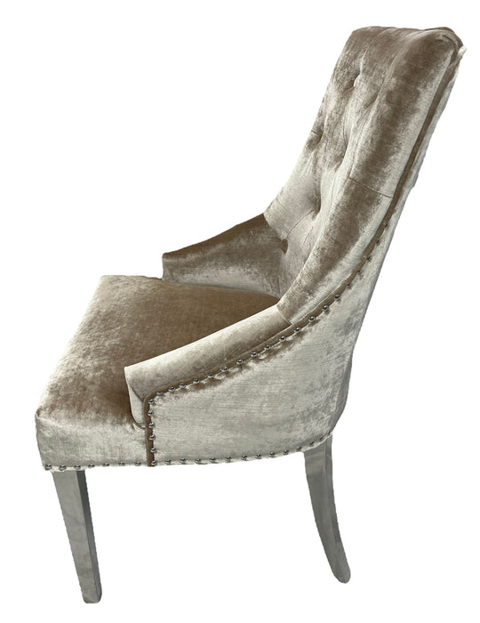 Jessica Mink Chair (Ring Knocker/Chrome Legs)