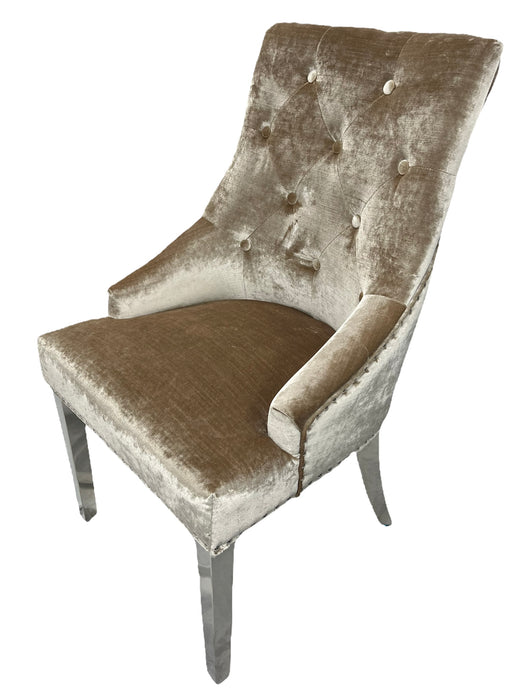 J1/Jessica Mink Chair (Ring Knocker/Chrome Legs)
