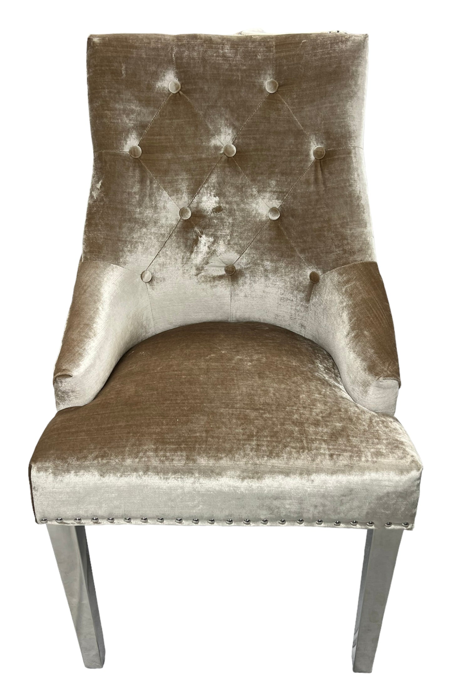 Jessica Mink Chair (Ring Knocker/Chrome Legs)