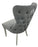 L1/Lewis 01 Plush Dark Grey Chair (Lion Knocker/Chrome Legs)