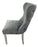Lewis 01 Plush Dark Grey Chair (Lion Knocker/Chrome Legs)