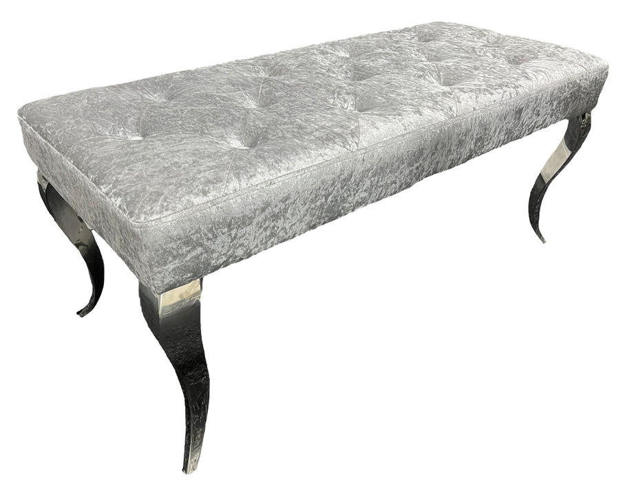 Lewis Crushed Silver Bench 110/130cm