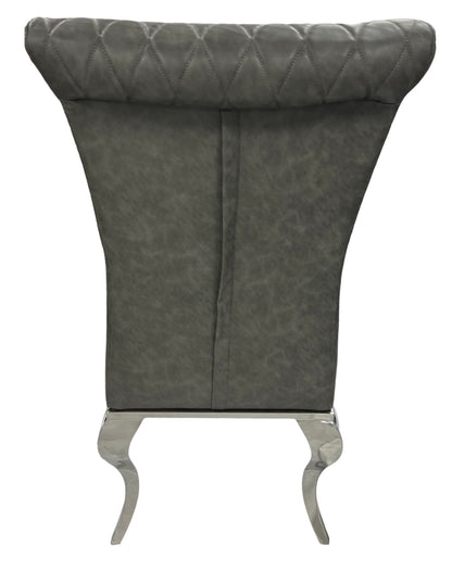 London PU Dark Grey Chair (Chrome Legs)