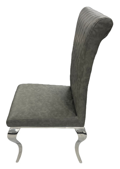London PU Dark Grey Chair (Chrome Legs)