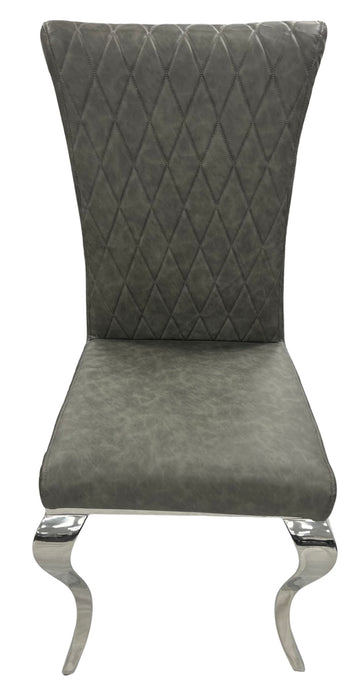 London PU Dark Grey Chair (Chrome Legs)