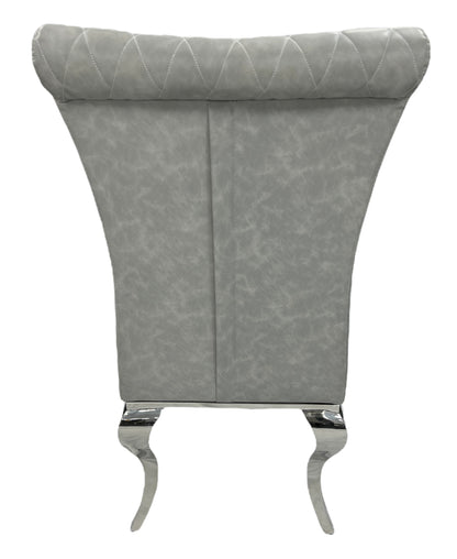 London PU Light Grey Chair (Chrome Legs)