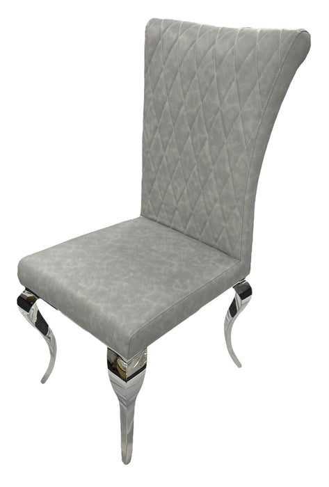 London PU Light Grey Chair (Chrome Legs)