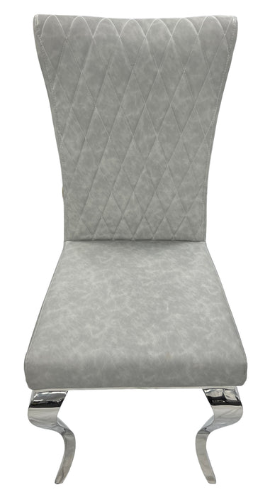 L3/London PU Light Grey Chair (Chrome Legs)