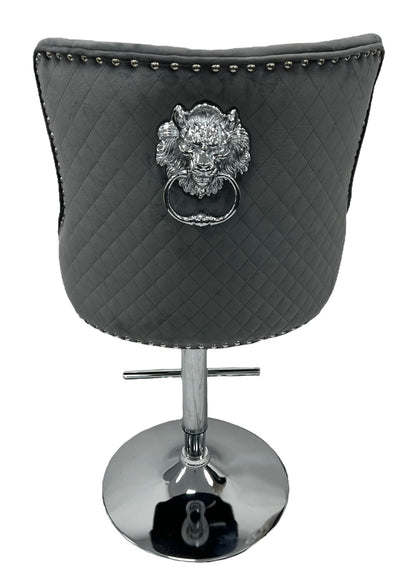 Mayfair Dark Grey Bar Stool (Lion Knocker)