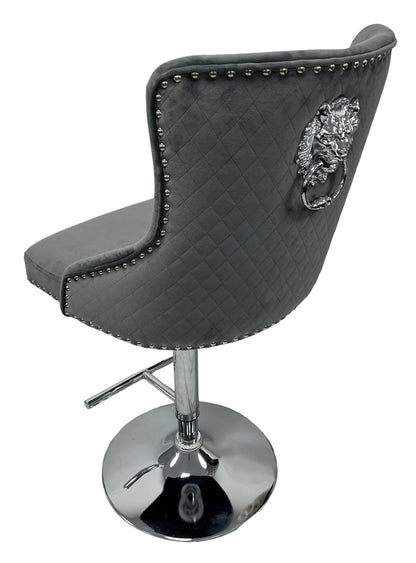 Mayfair Dark Grey Bar Stool (Lion Knocker)