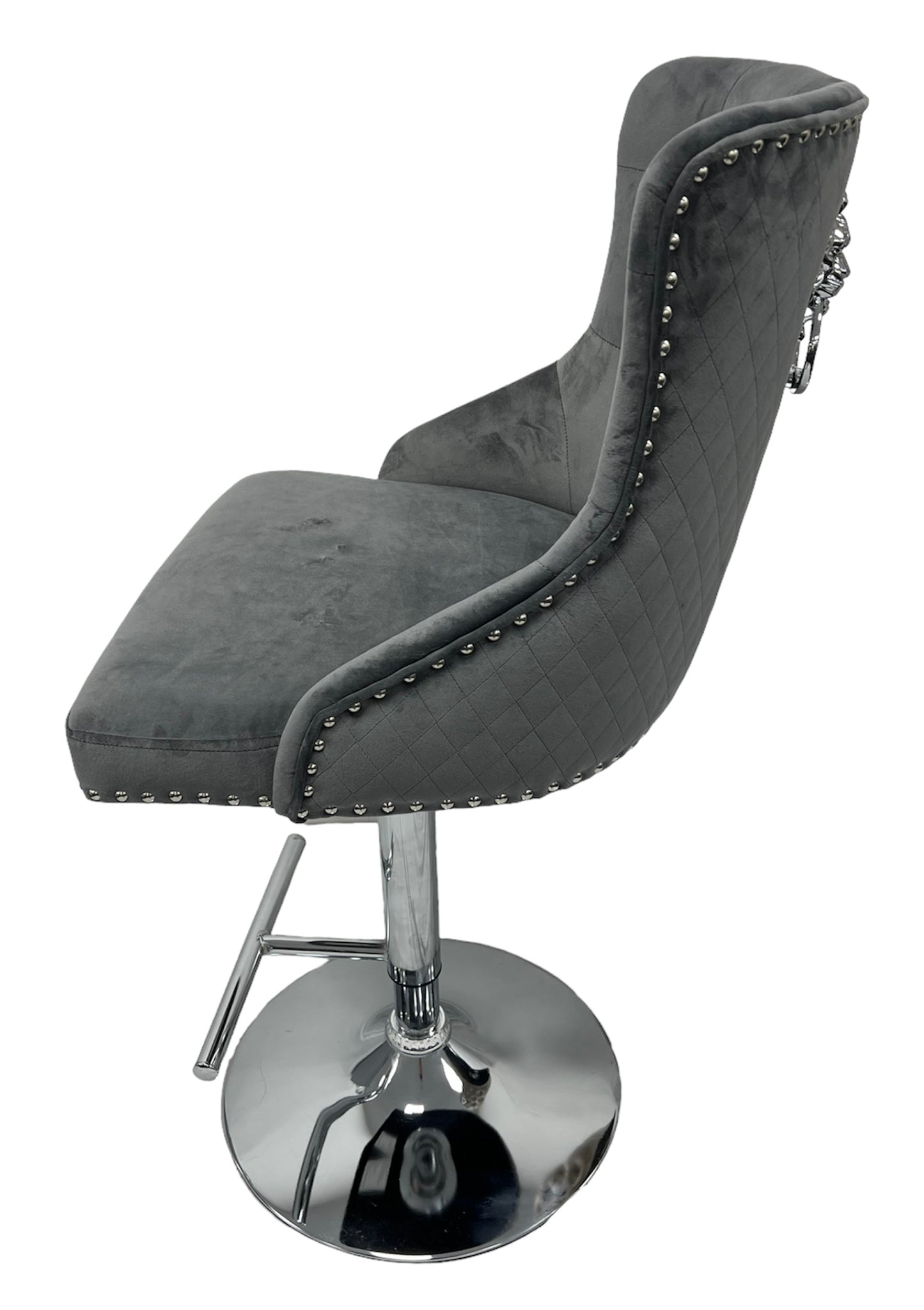 Mayfair Dark Grey Bar Stool (Lion Knocker)