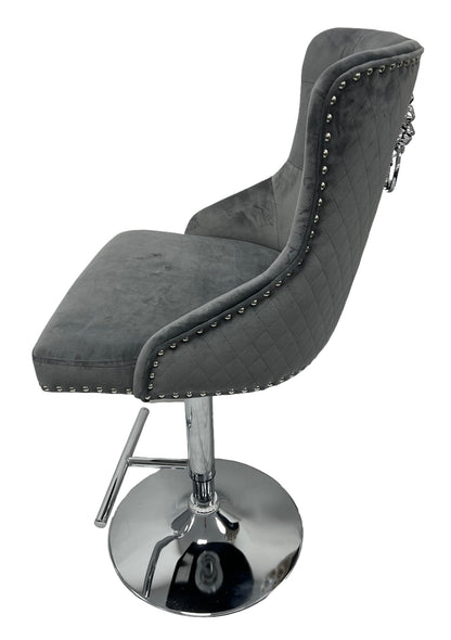 Mayfair Dark Grey Bar Stool (Lion Knocker)