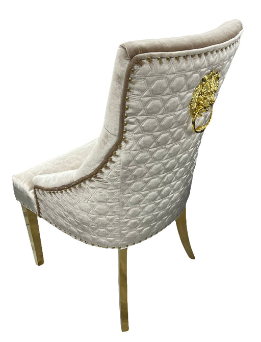 A01/Roma Mink Chair (Lion Knocker/Gold Legs)