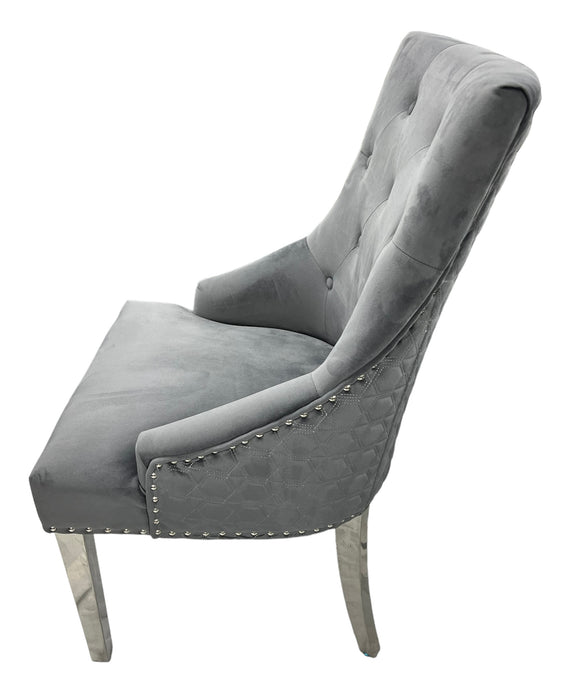 A02/Roma Dark Grey Chair (No Knocker/Chrome Legs)