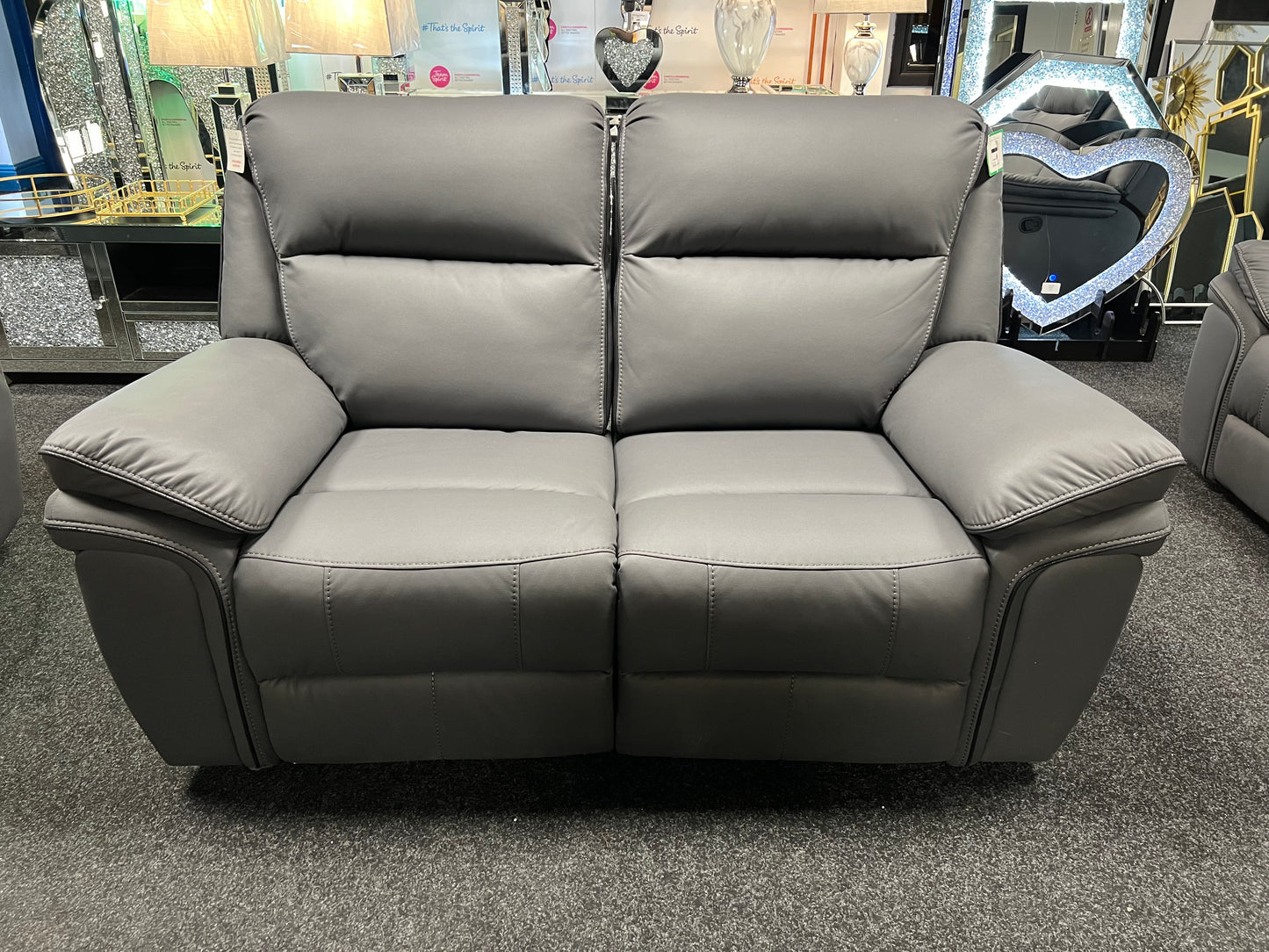 Montana Grey 2 Seat Recliner Sofa