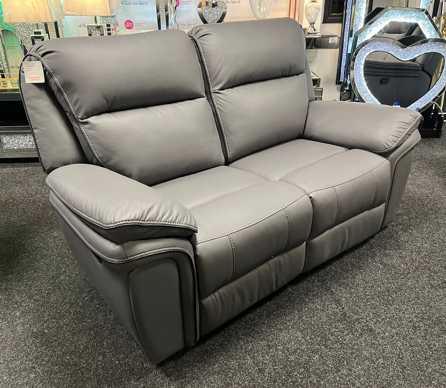 Montana Grey 2 Seat Recliner Sofa