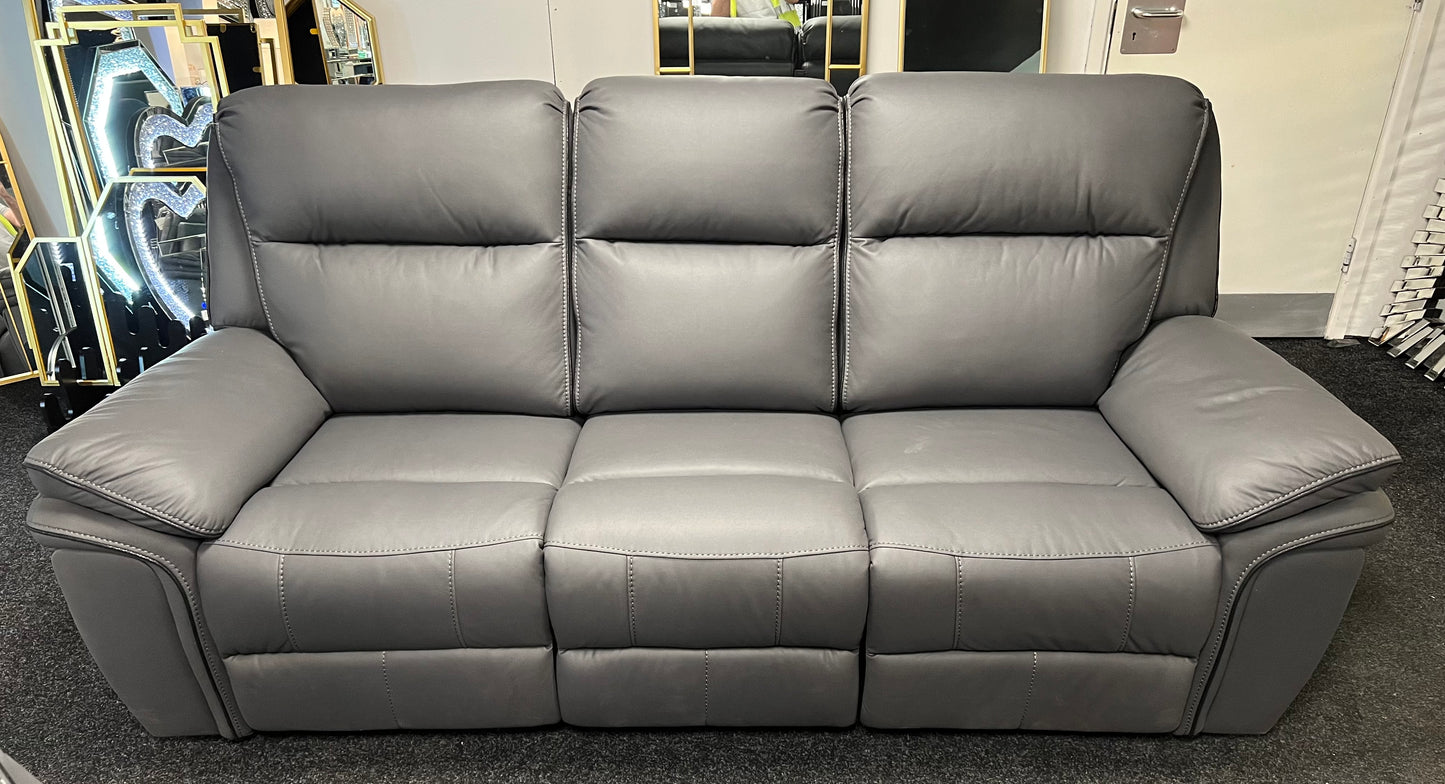 Montana Grey 3 Seat Recliner Sofa