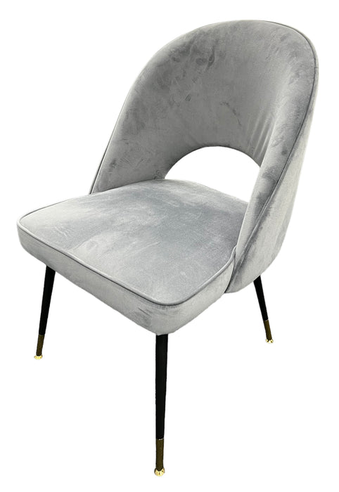 Venice Grey Chair (Black Legs)