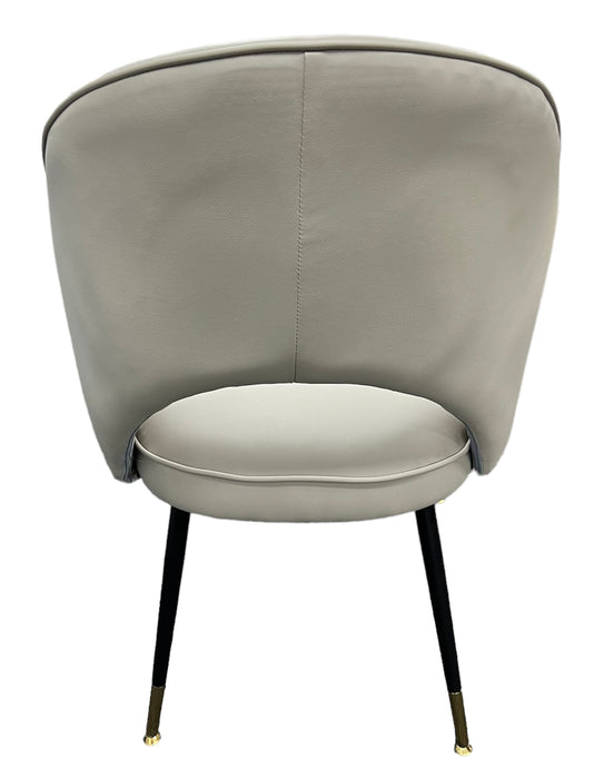 A03/Venice PU Grey Chair (Black Legs)
